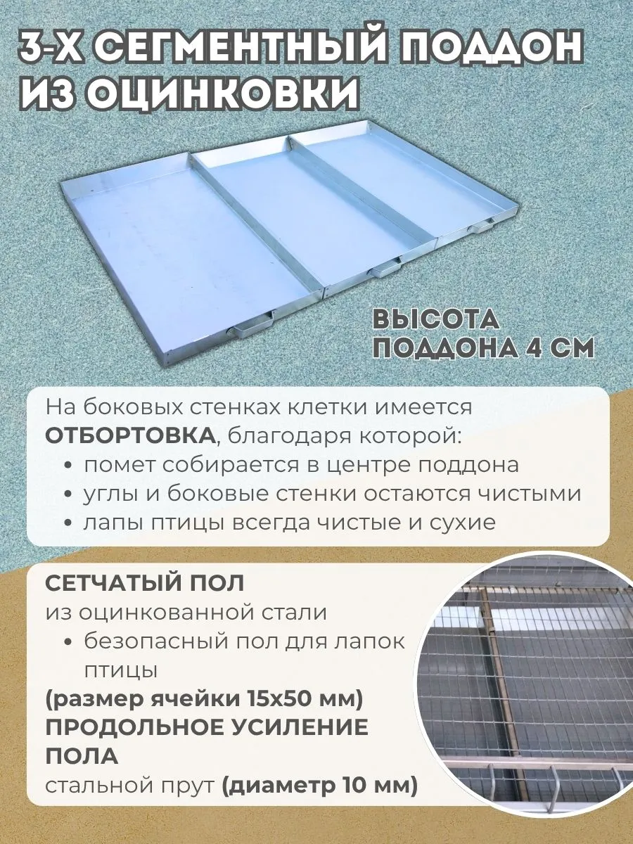 Клетка для кур-несушек "База-сетка" 3-12 "МультиПро". Фото 5 Клетка для кур-несушек "База-сетка" 3-12 "МультиПро". Фото 5
