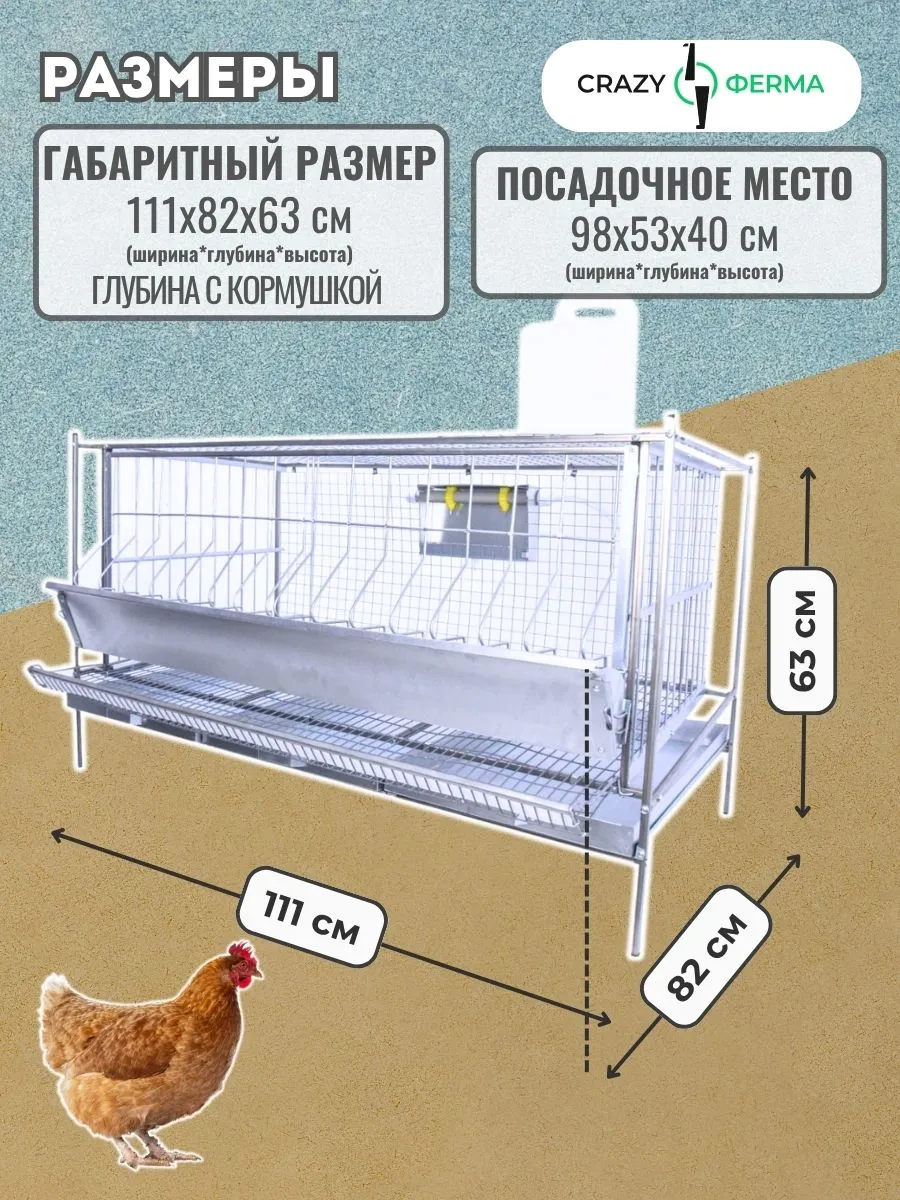 Клетка для кур-несушек "База-сетка" 3-12 "МультиПро". Фото 1 Клетка для кур-несушек "База-сетка" 3-12 "МультиПро". Фото 1