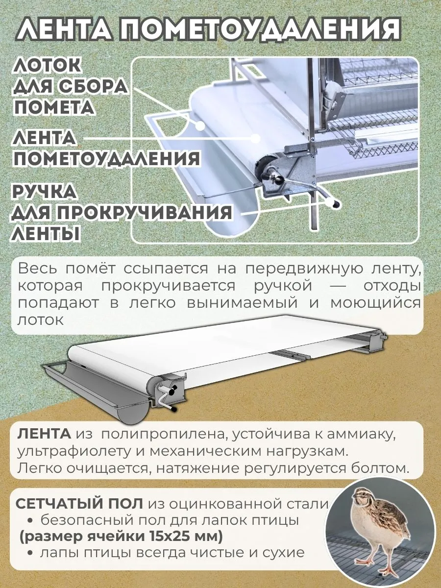 Клетка для перепелов "Люкс-металл" на 55 голов "МультиПро". Фото 2