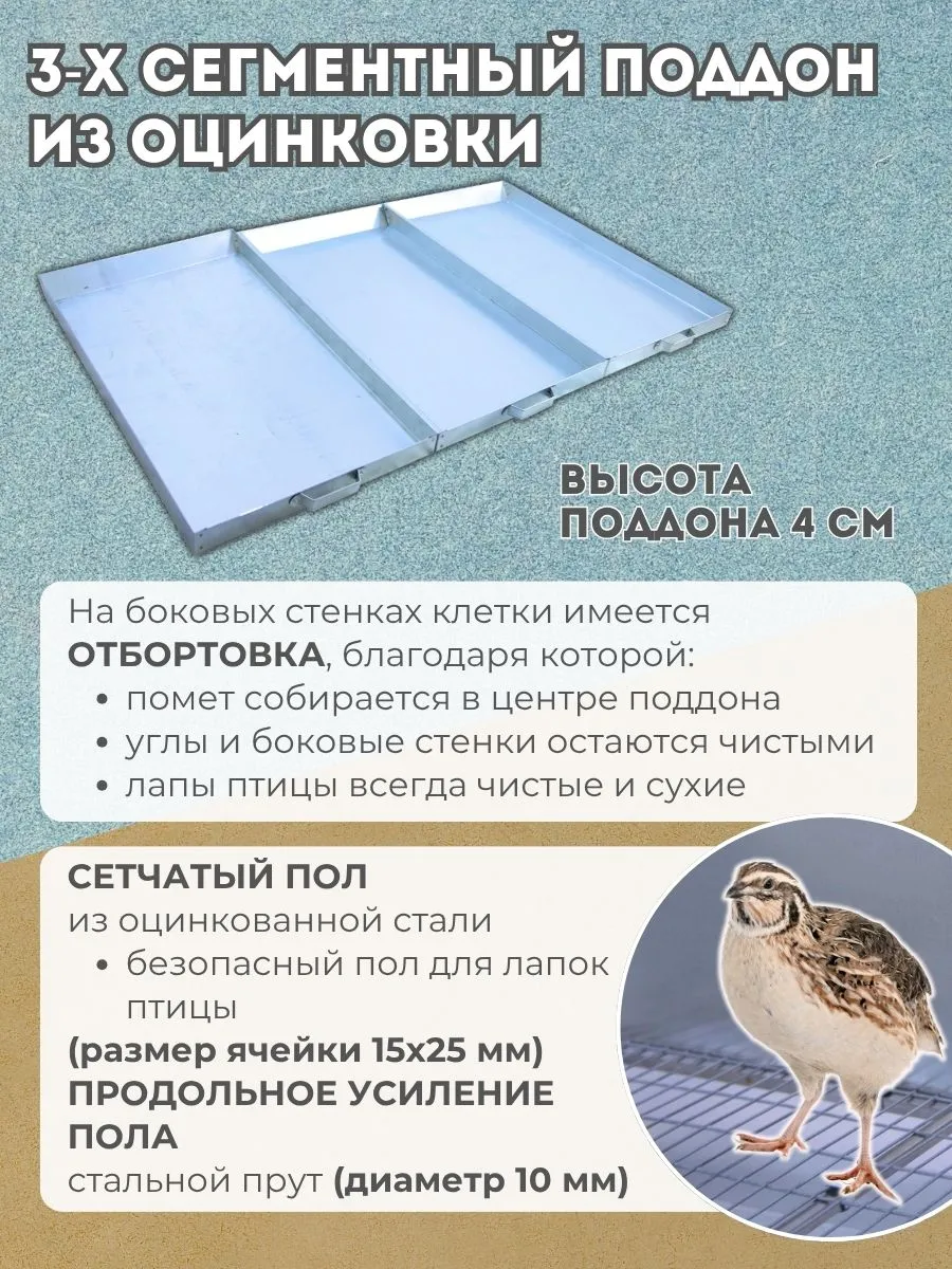 Клетка для перепелов "База-сетка" на 165 голов "МультиПро". Фото 4