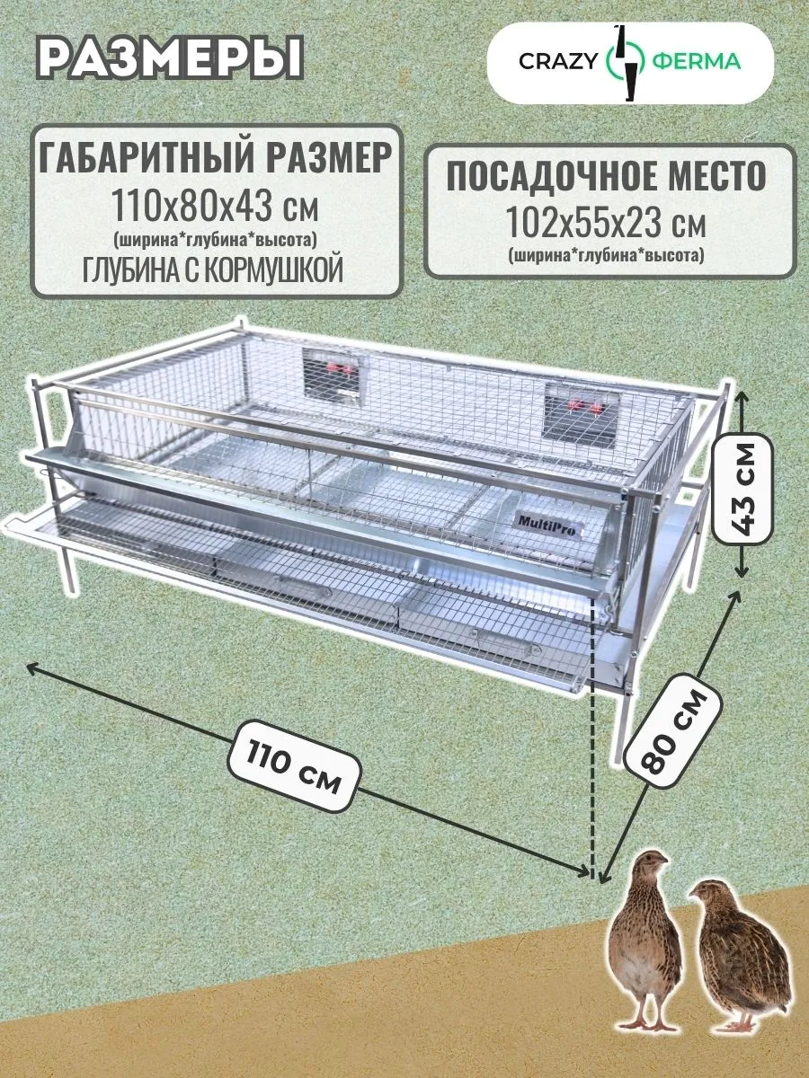 Клетка для перепелов "Практик-сетка" на 110 голов "МультиПро". Фото 1