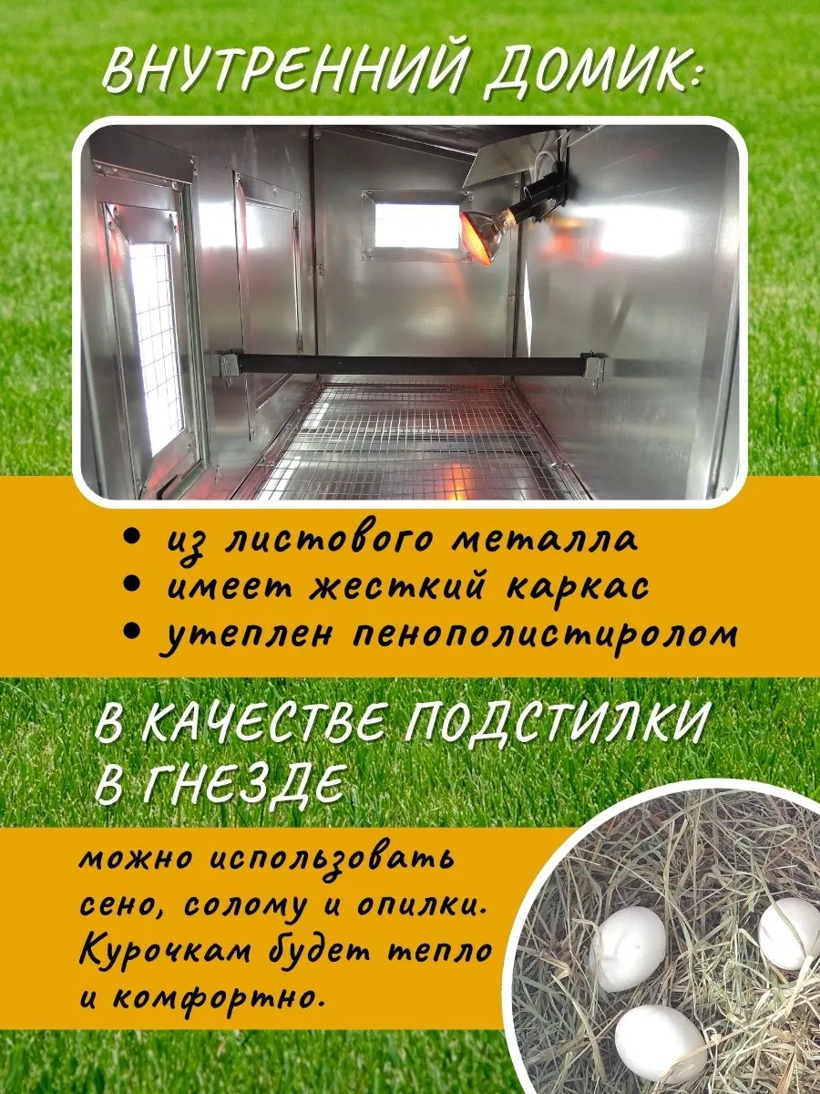 Утепленный отапливаемый уличный курятник "Каскад-1" на 8-12 кур. Фото 3