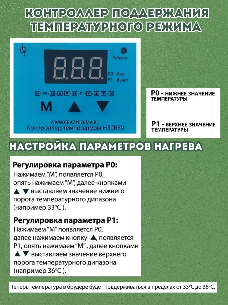 Брудер для цыплят "Проф 100 Н" с электронным терморегулятором корпус нержавейка. Фото 4
