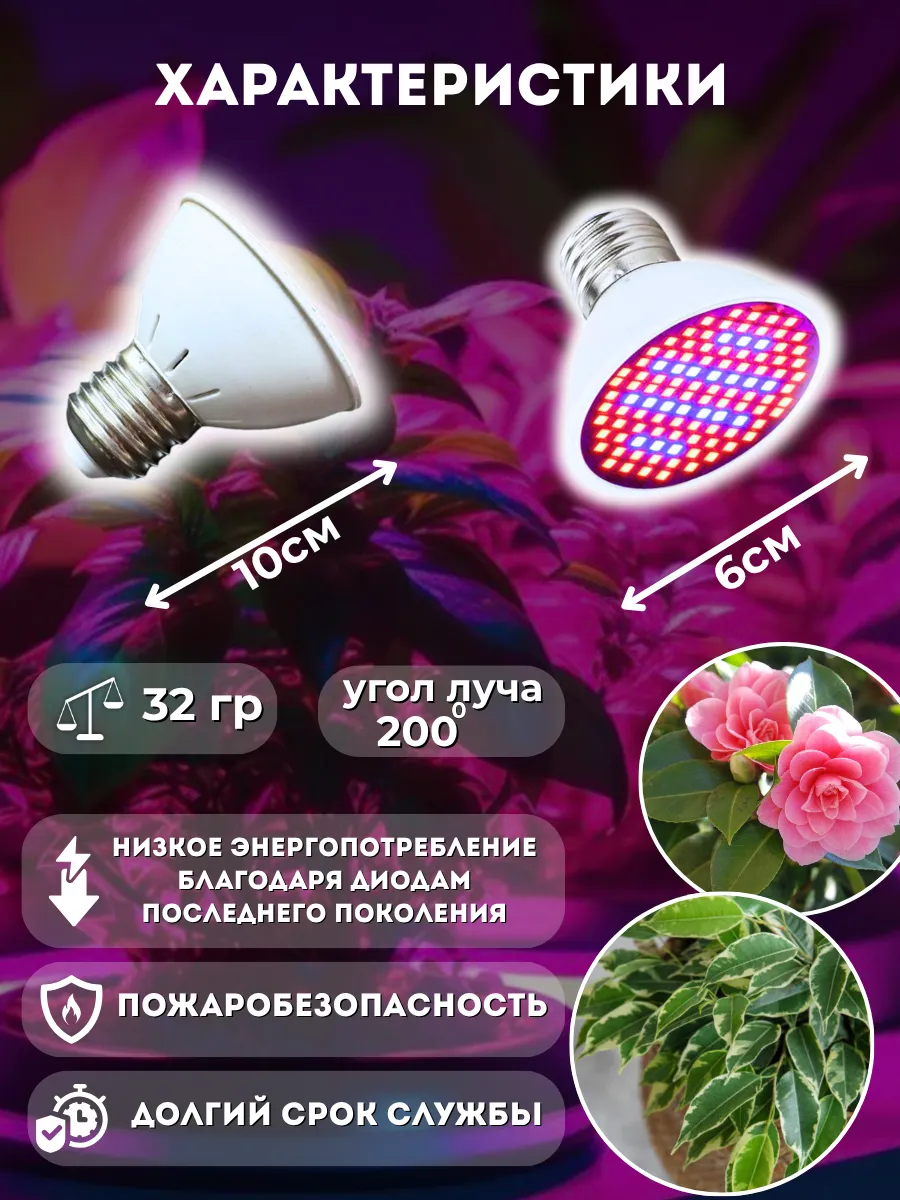 Фитолампа (zw0111) 10Вт, E27. Фото 2 Фитолампа (zw0111) 10Вт, E27. Фото 2