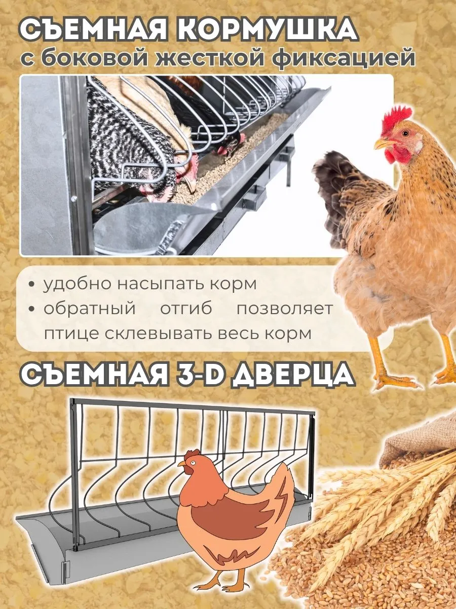 Клетка для кур-несушек "Люкс-металл" 2-12 "МультиПро". Фото 5