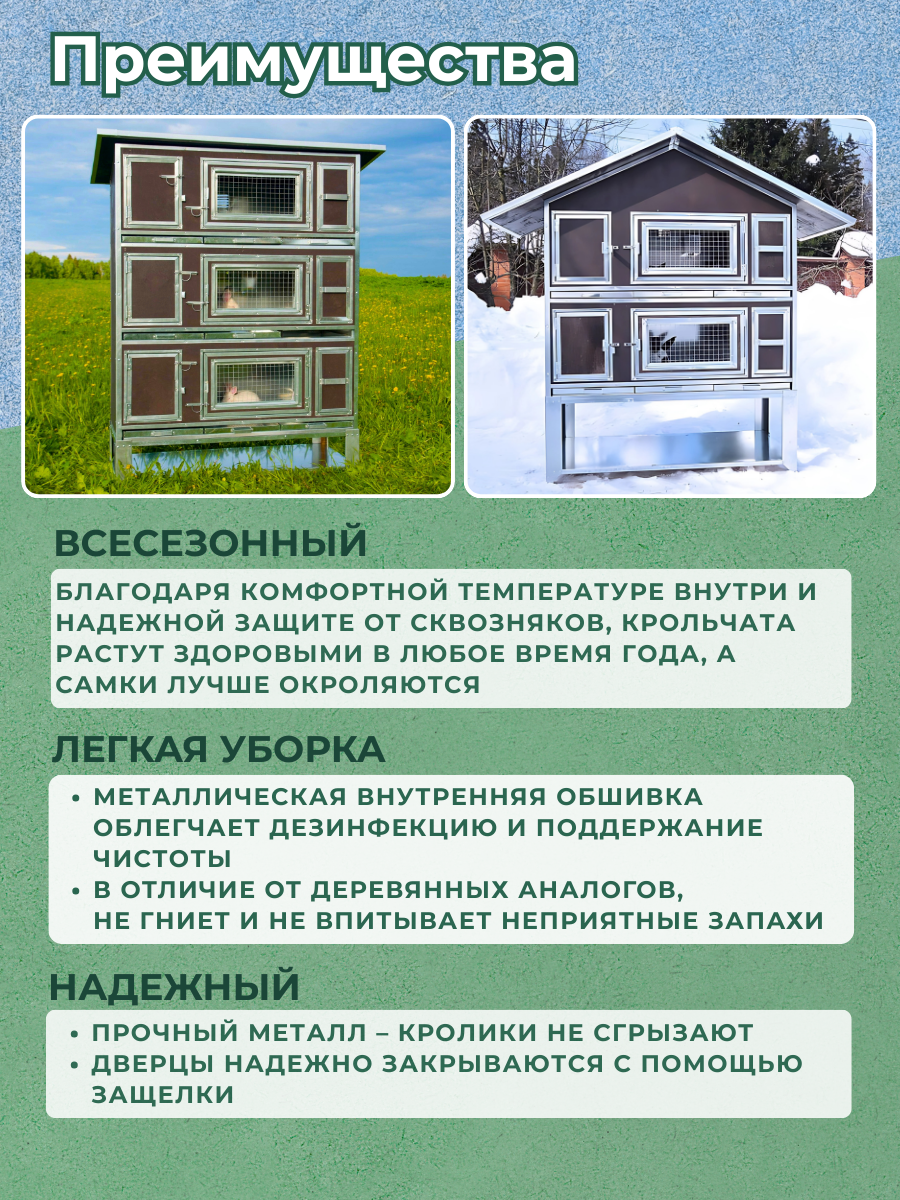 Утепленный отапливаемый крольчатник "Бестселлер" М-13. Фото 7 Утепленный отапливаемый крольчатник "Бестселлер" М-13. Фото 7