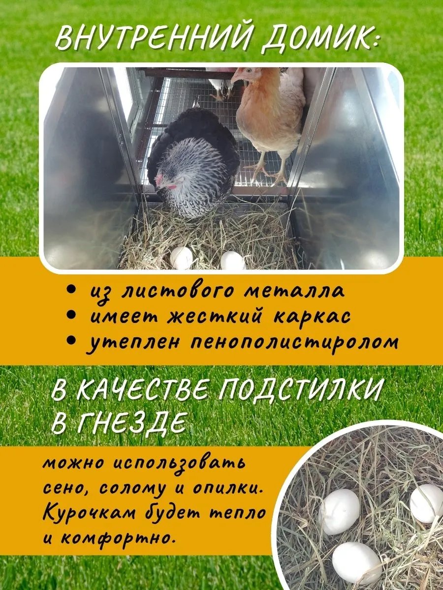 Утепленный отапливаемый уличный курятник "Каскад-2" на 8-12 кур. Фото 5