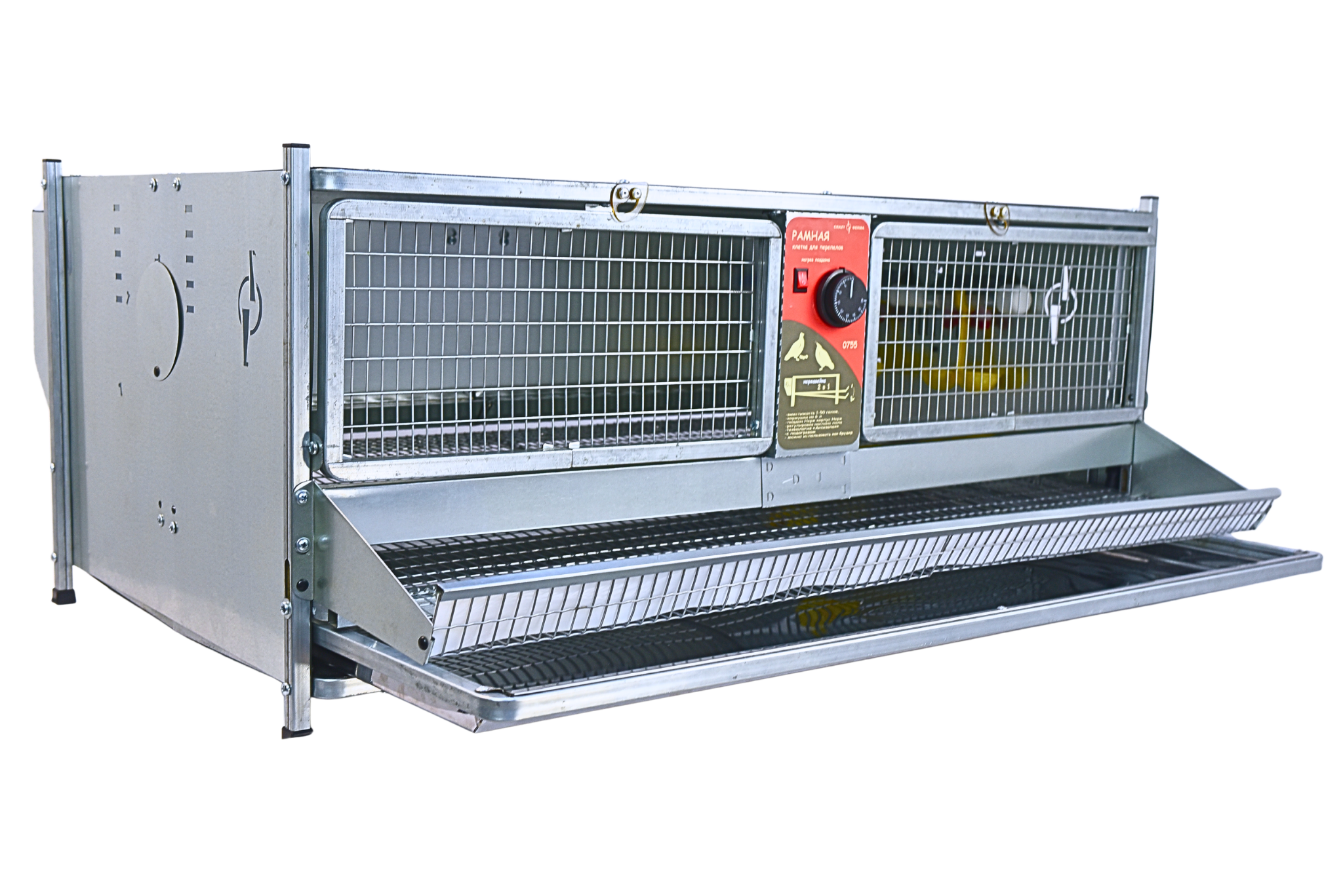 Рамная клетка 2 в 1 для перепелов с увеличенной кормушкой, система «Антизапах» 0755 Премиум. Фото 8