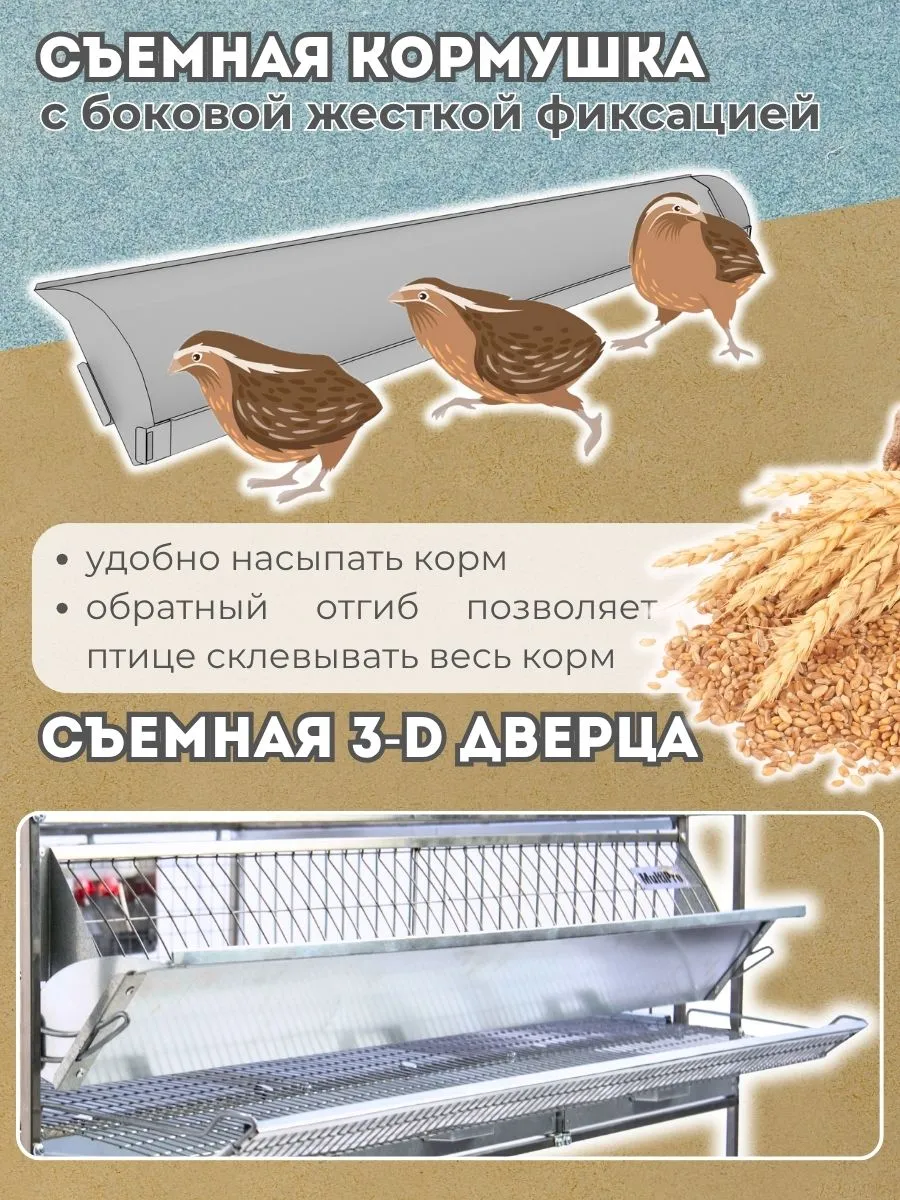 Клетка для перепелов "База-сетка" на 165 голов "МультиПро". Фото 2