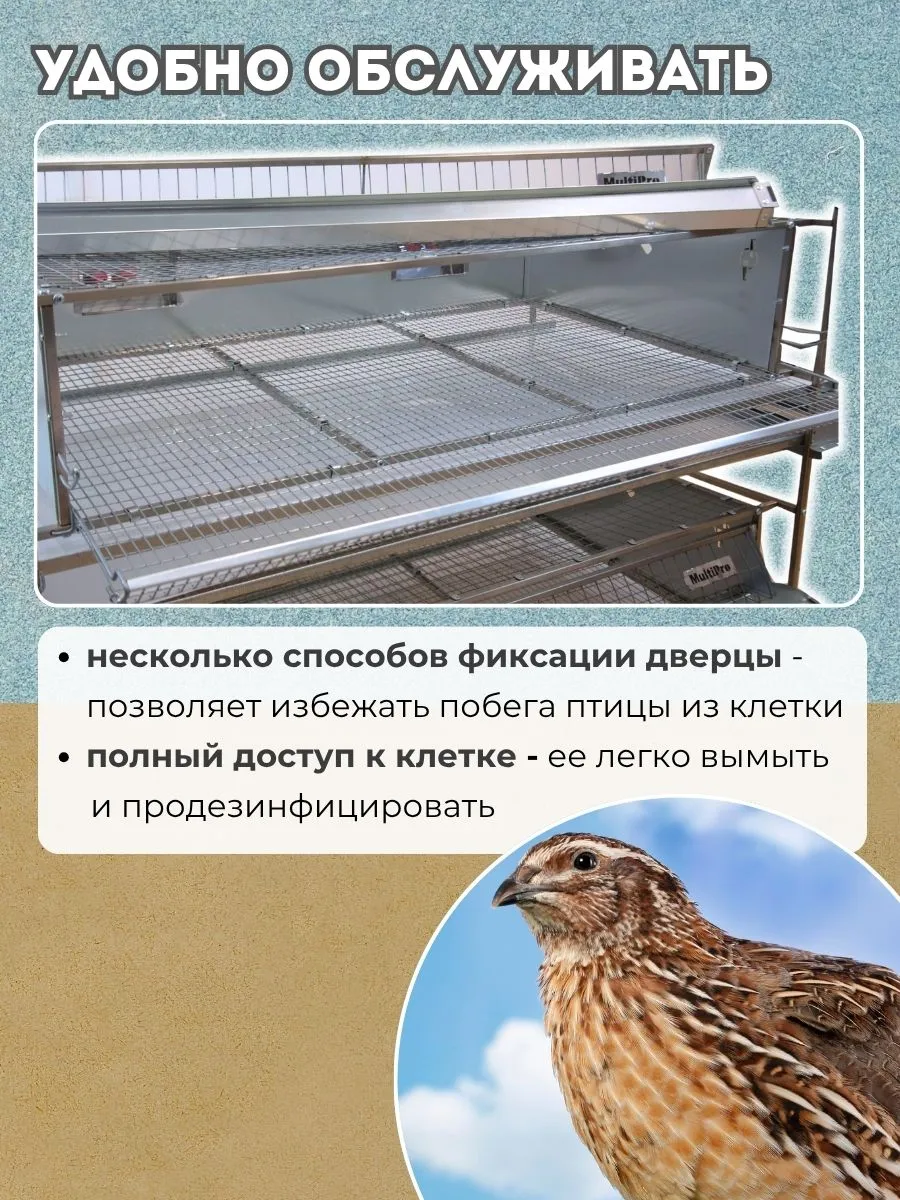 Клетка для перепелов "База-металл" на 165 голов "МультиПро". Фото 4