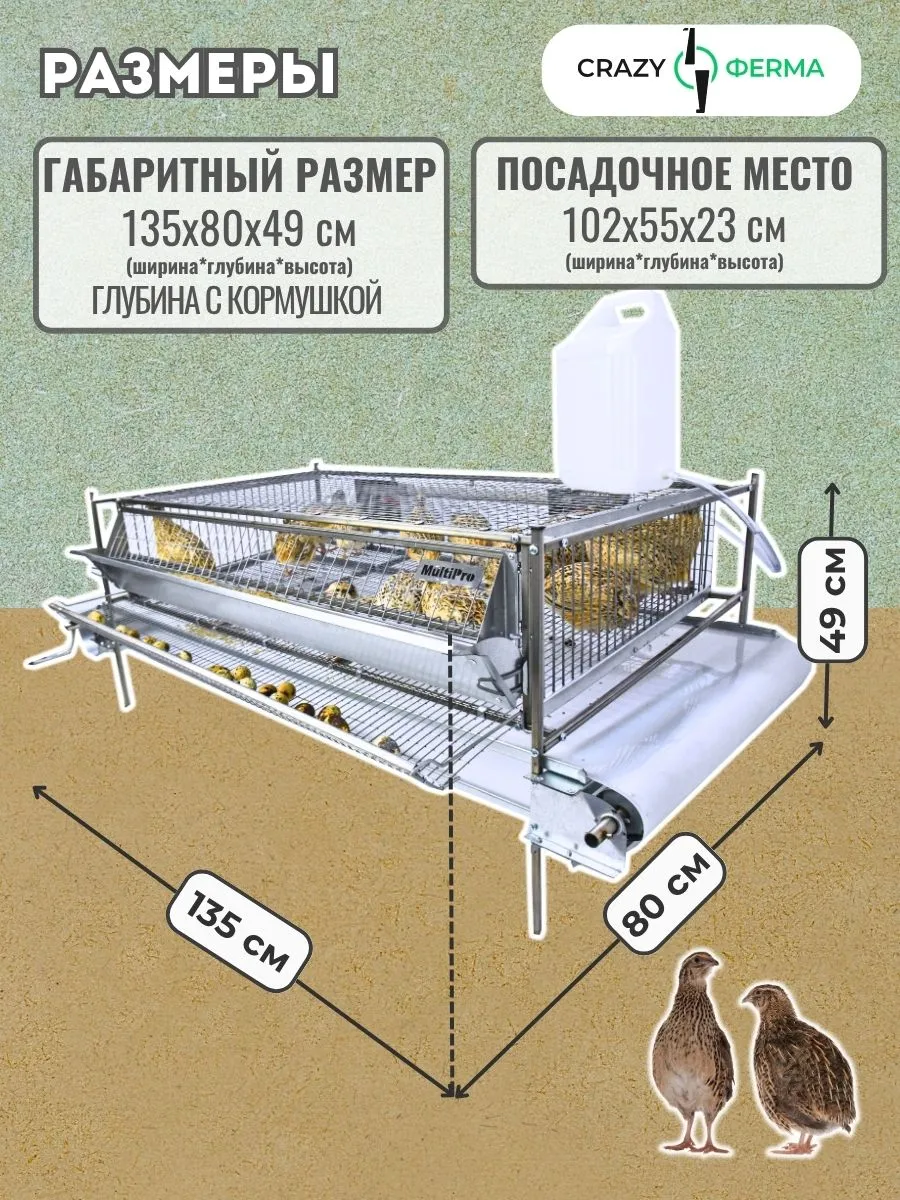 Клетка для перепелов "Люкс-сетка" на 55 голов "МультиПро". Фото 1 Клетка для перепелов "Люкс-сетка" на 55 голов "МультиПро". Фото 1