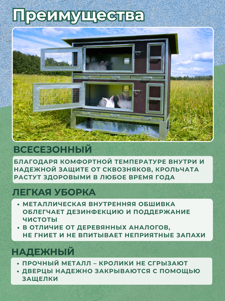 Утепленный отапливаемый крольчатник "Бестселлер" О-12. Фото 6 Утепленный отапливаемый крольчатник "Бестселлер" О-12. Фото 6