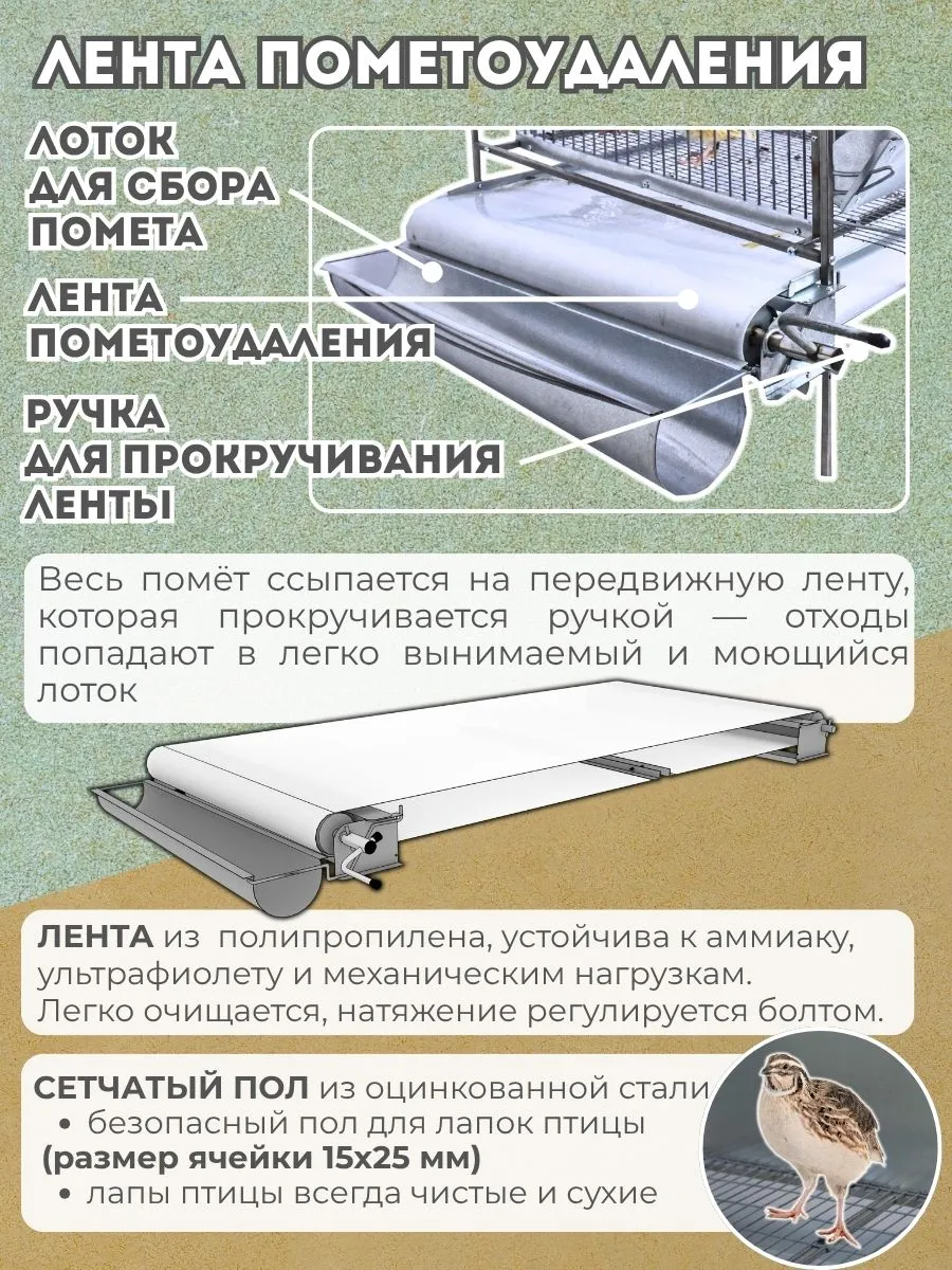 Клетка для перепелов "Люкс-сетка" на 55 голов "МультиПро". Фото 5 Клетка для перепелов "Люкс-сетка" на 55 голов "МультиПро". Фото 5