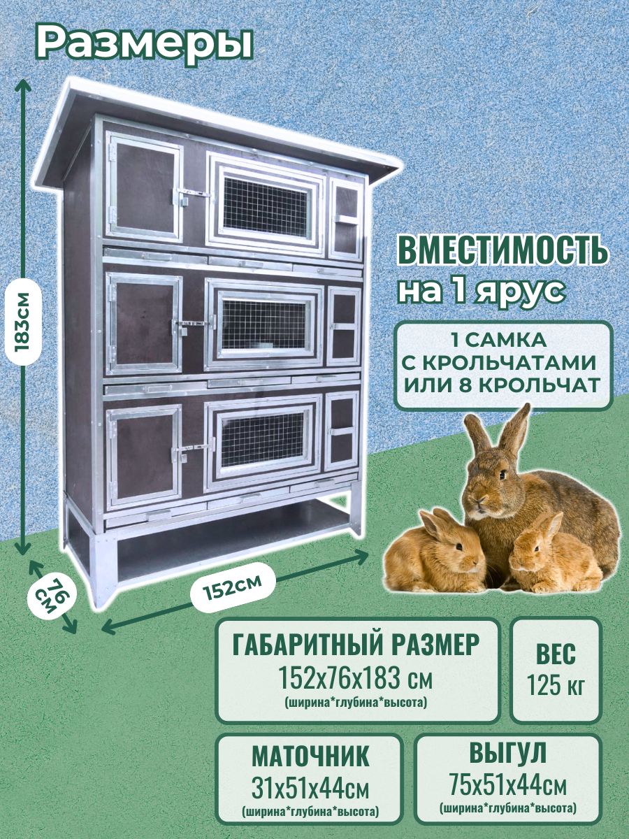 Утепленный отапливаемый крольчатник "Бестселлер" М-13. Фото 1 Утепленный отапливаемый крольчатник "Бестселлер" М-13. Фото 1